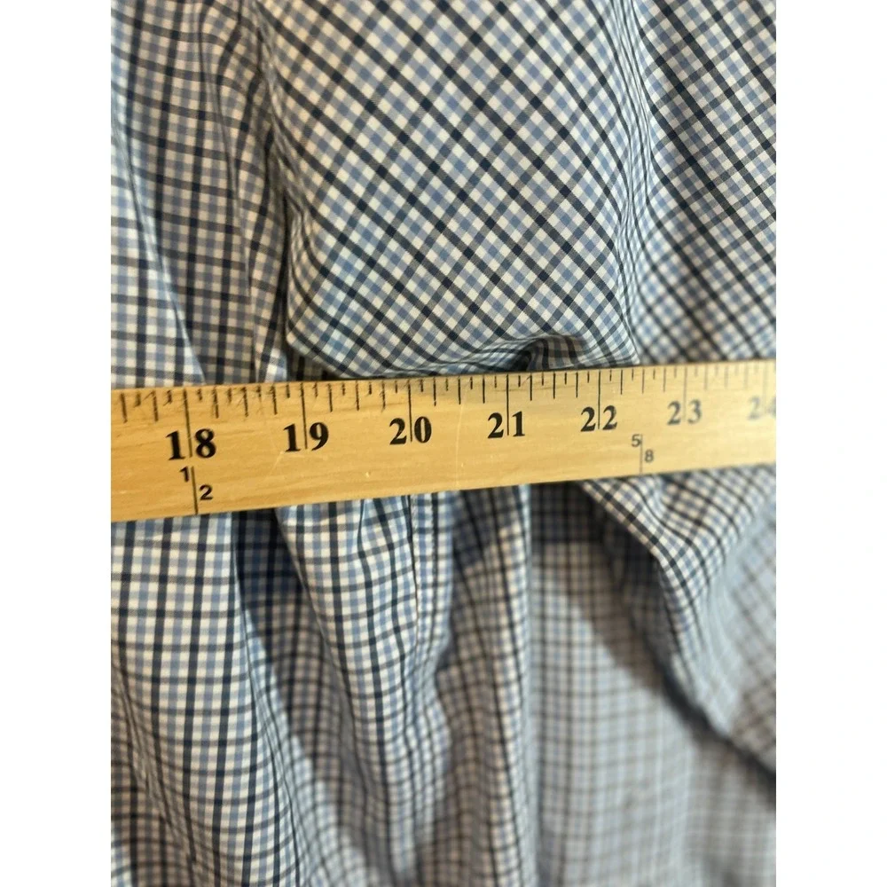 LL Bean Shirt Mens XL ‎ Blue Green  Plaid Oxford Long Sleeve Button Up Dress
